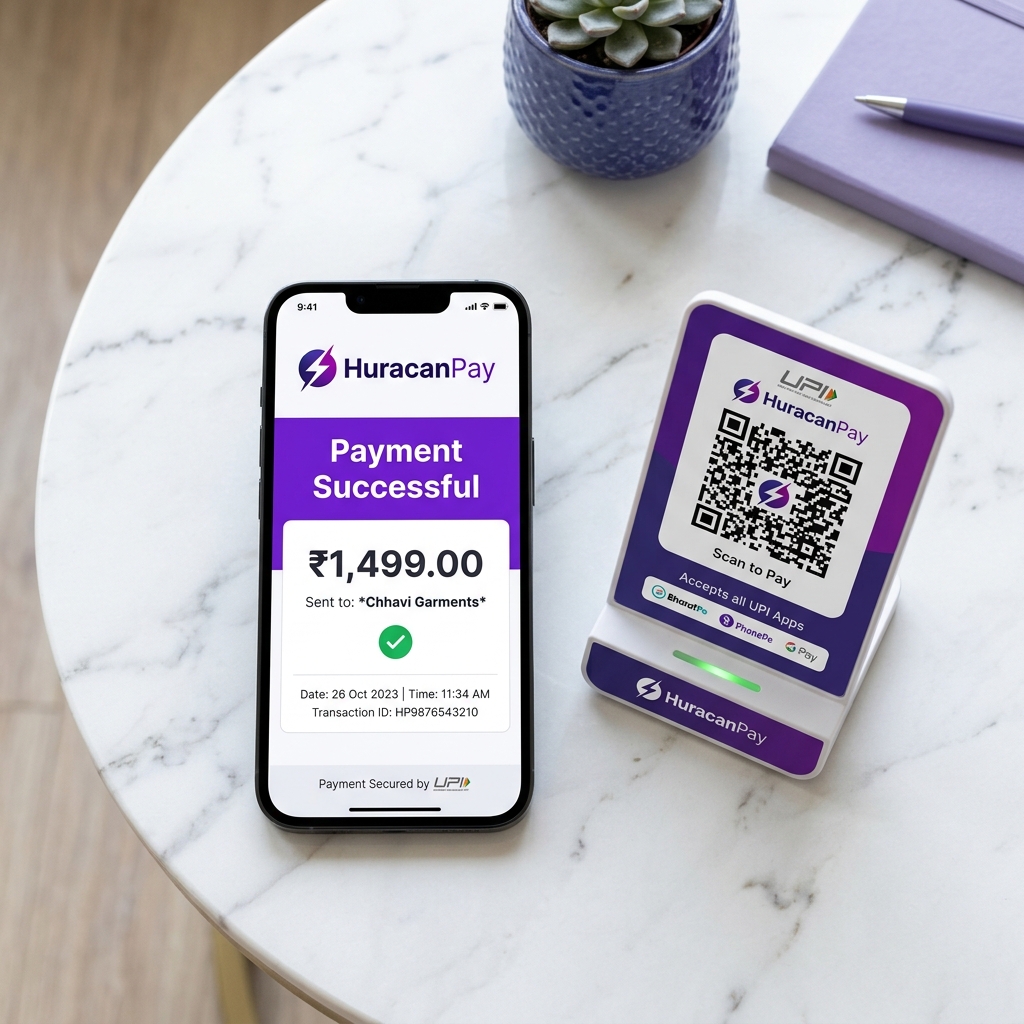 UPI Payment Mockup with HuracanPay
